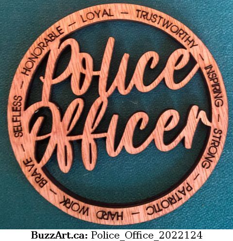 Police officer ornament with tasteful words of police ornament